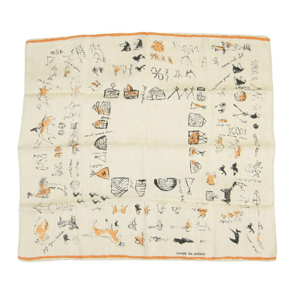 アニマル柄 英字プリント バンダナ / スカーフ 長方形 ロゴ