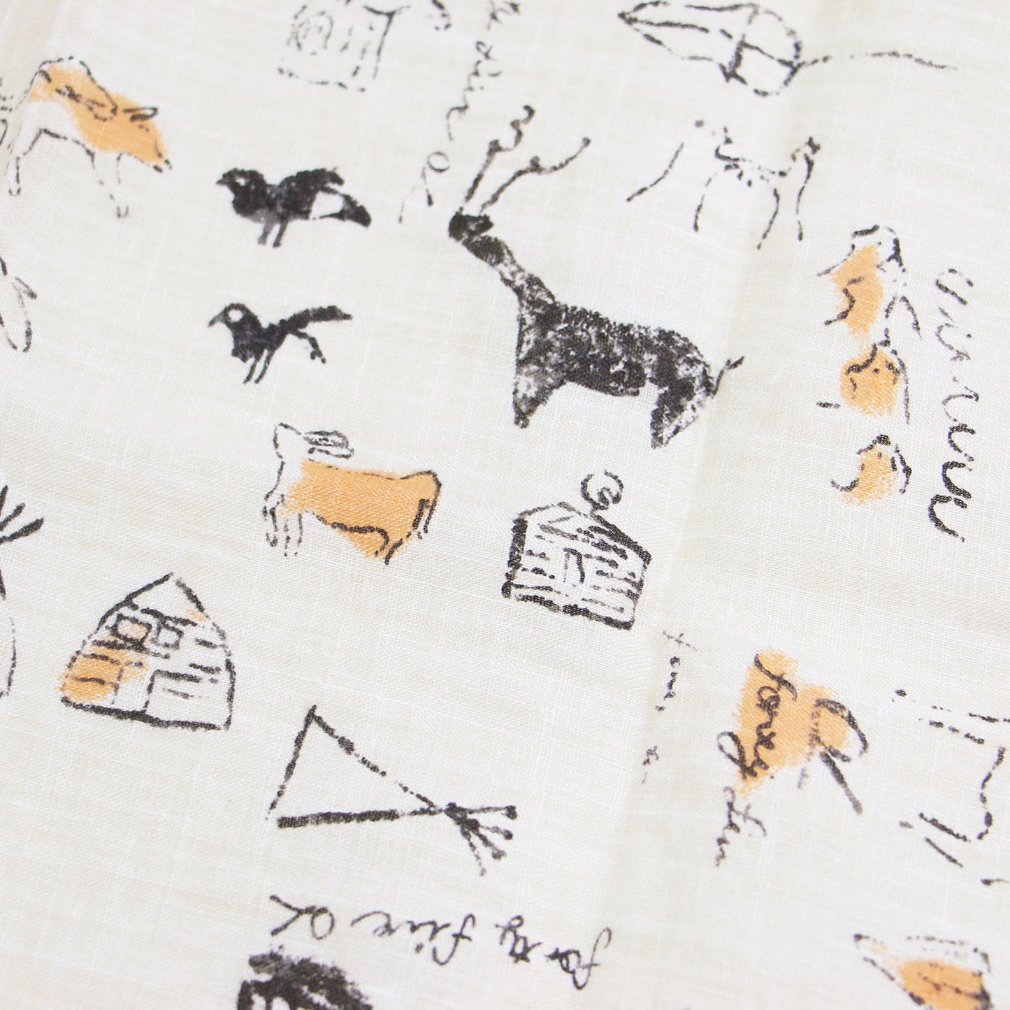 アニマル柄 英字プリント バンダナ / スカーフ 長方形 ロゴ