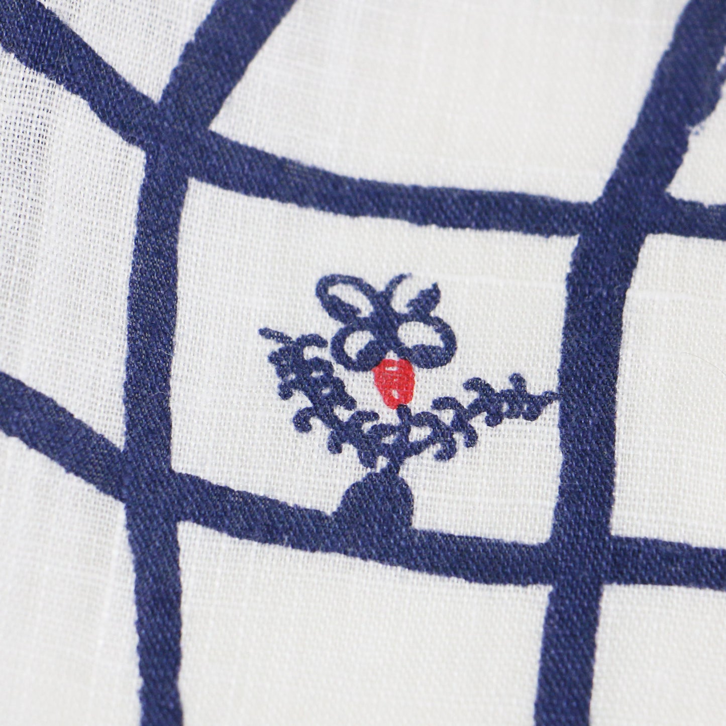 格子 フラワープリント バンダナ / スカーフ 長方形 ロゴ