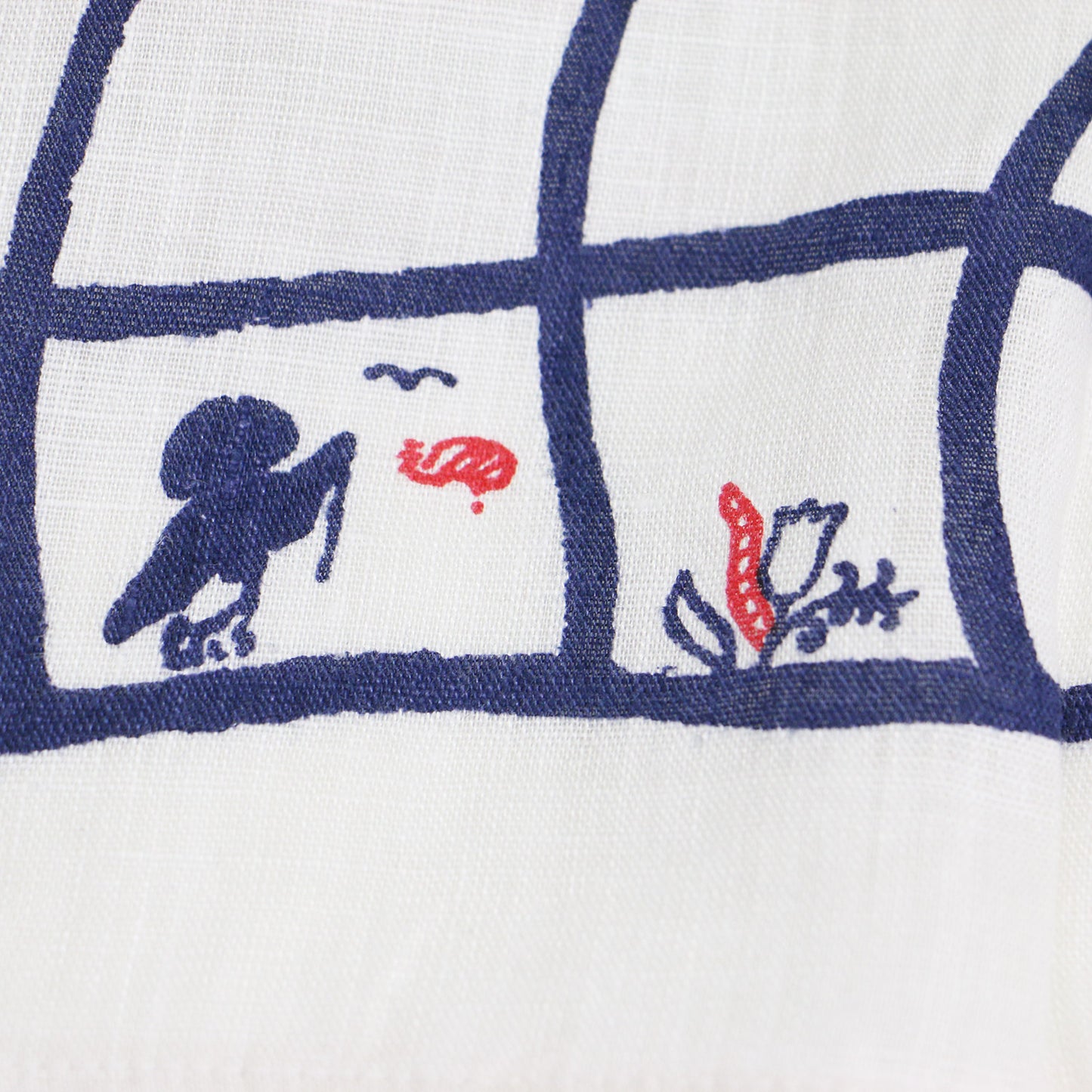 格子 フラワープリント バンダナ / スカーフ 長方形 ロゴ