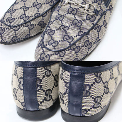 22秋冬 GGキャンバス ビット付き 総柄 ローファー 693213 / ドレスシューズ フラット ロゴ モノグラム レザー