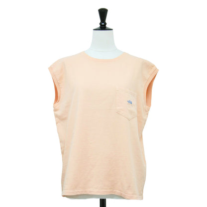 ノースリーブ ポケット Tシャツ / タンクトップ クルーネック ロゴ
