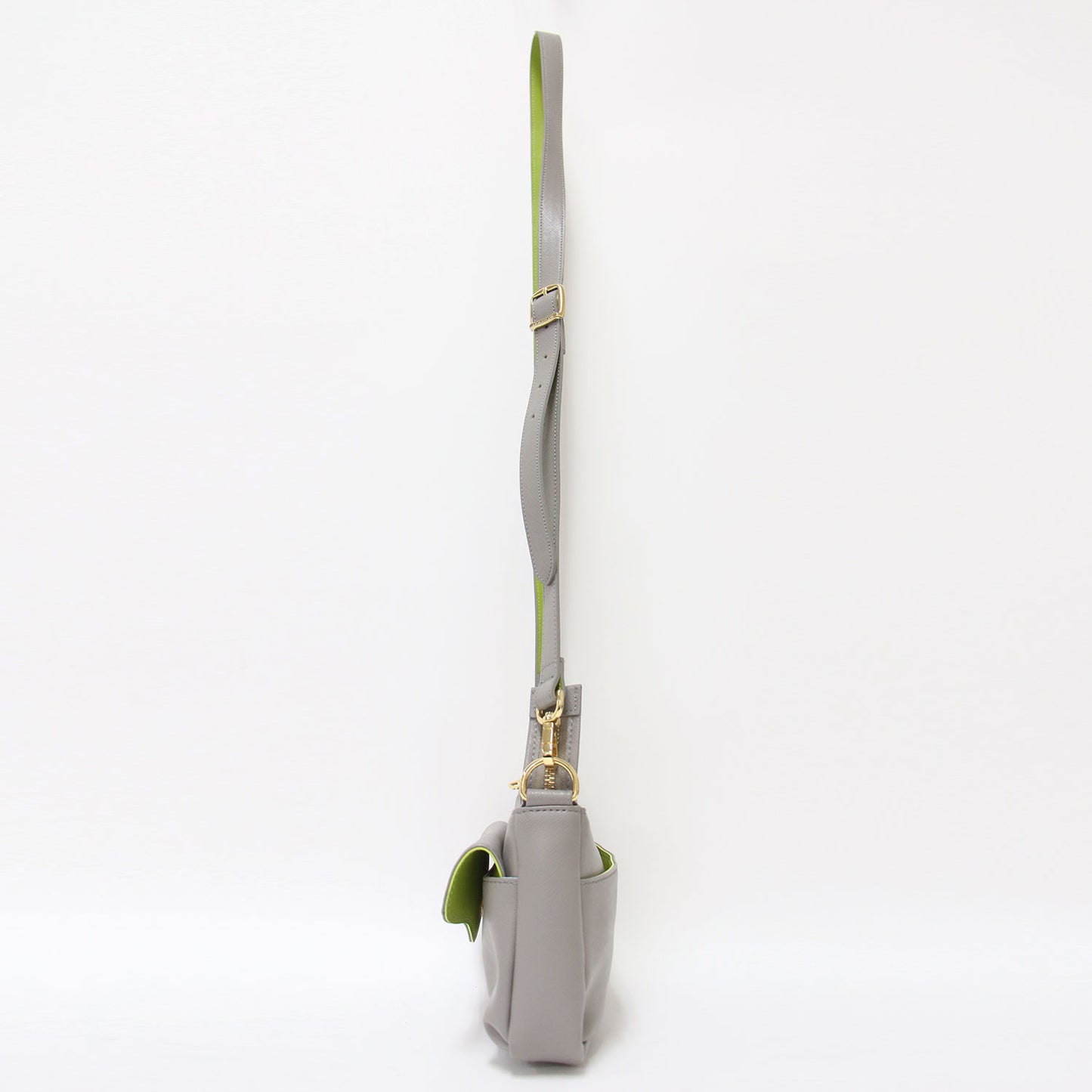 フラップポケット ミニ ショルダーバッグ / 肩掛け クロスボディ バイカラー レザー