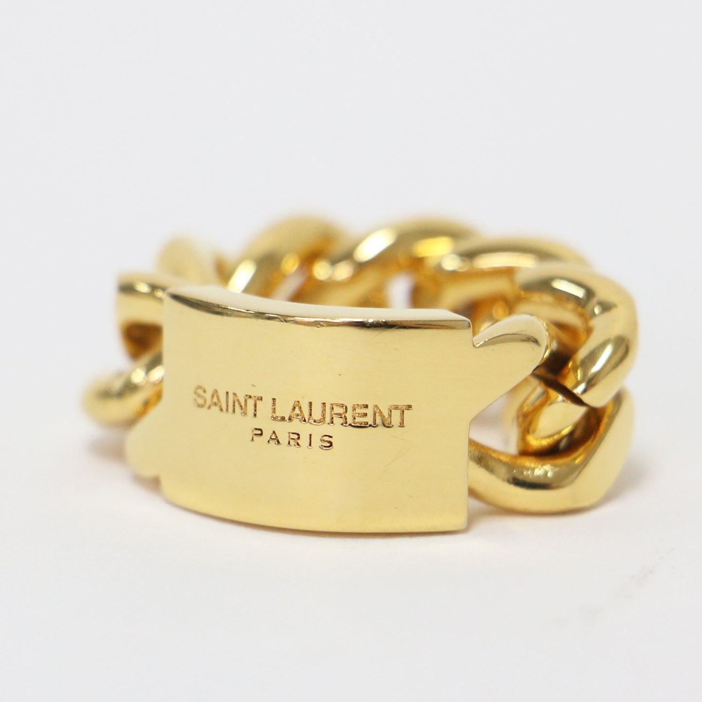 メタルプレート チェーン リング / 指輪 ロゴ