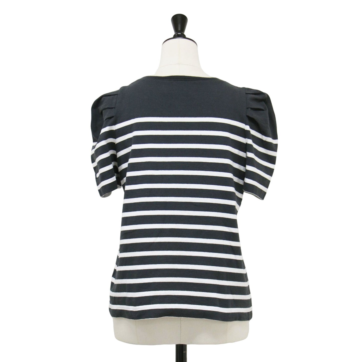 × Leminor 別注 24秋冬 パフスリーブ ボーダー カットソー / プルオーバー 半袖 クルーネック コットン