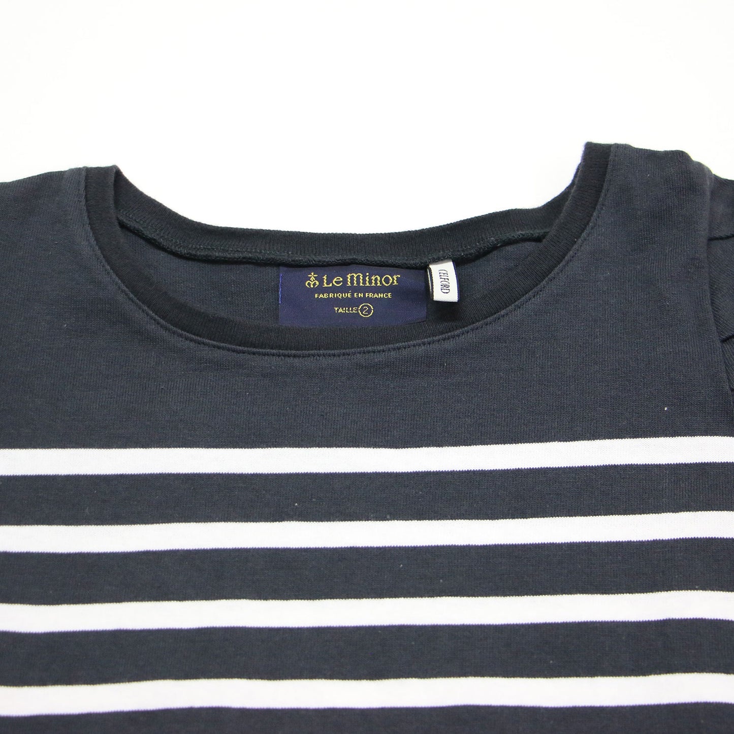 × Leminor 別注 24秋冬 パフスリーブ ボーダー カットソー / プルオーバー 半袖 クルーネック コットン