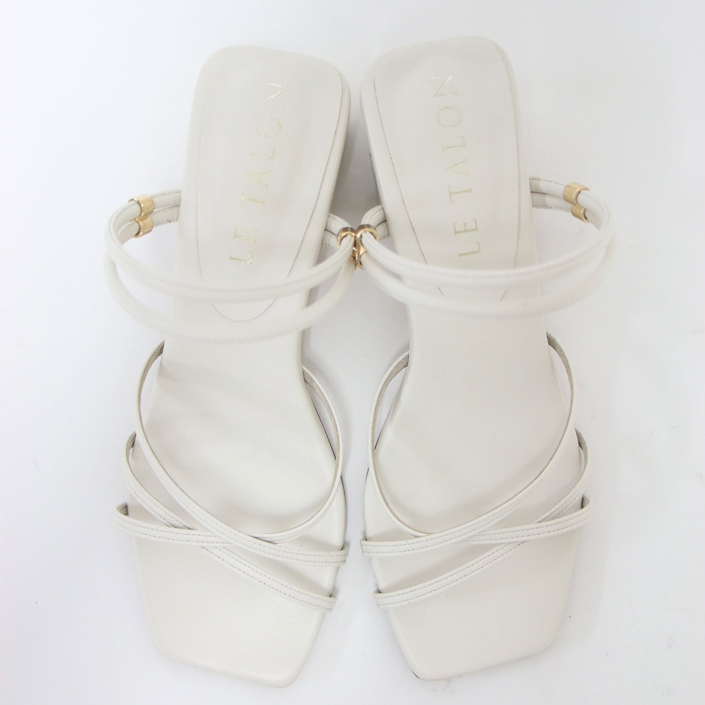 3.5cm スクエアトゥ 2WAY サンダル / ストラップ ローヒール