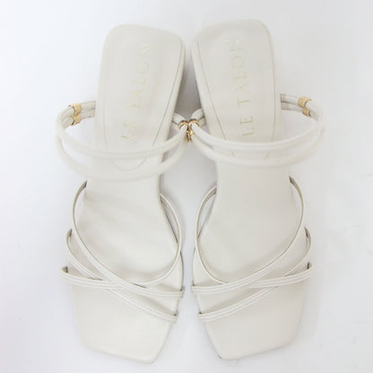 3.5cm スクエアトゥ 2WAY サンダル / ストラップ ローヒール