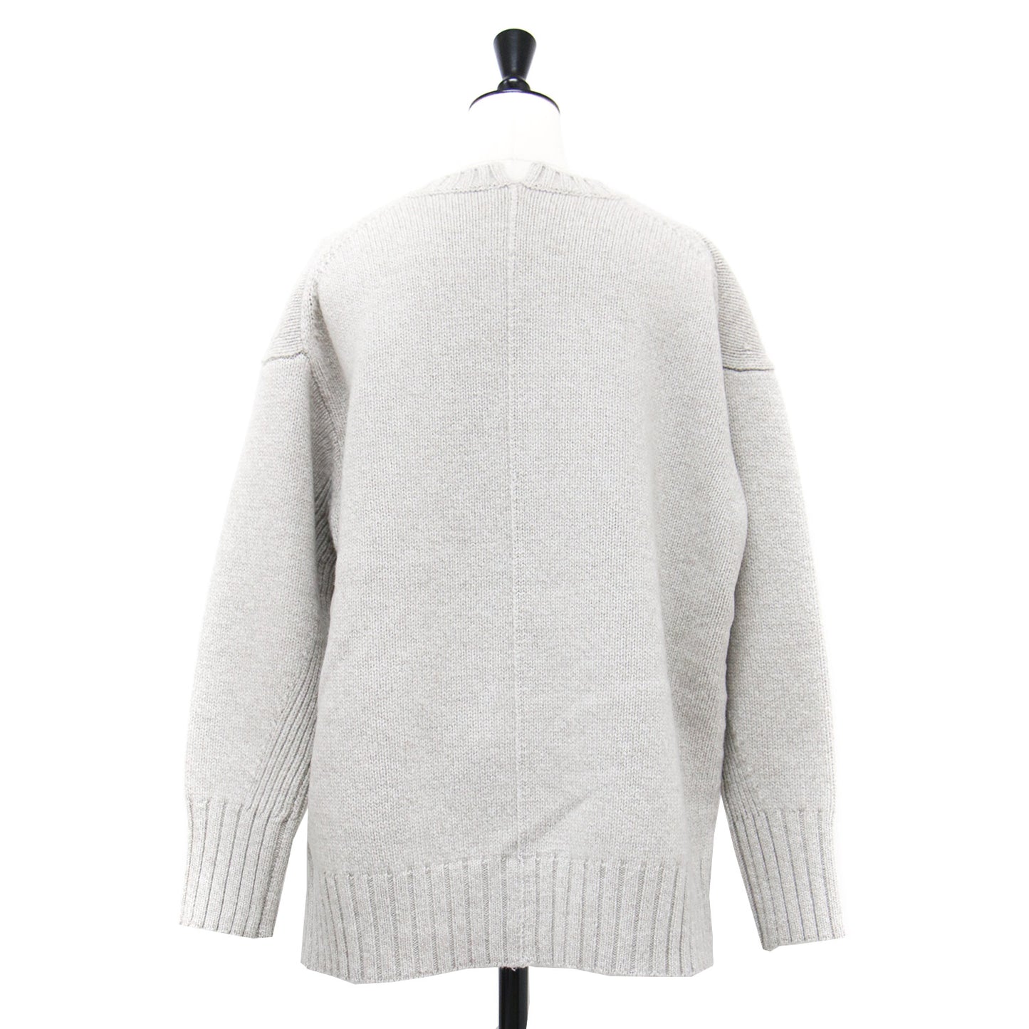 22秋冬 ラムカシミヤ クルーネック プルオーバー / ニット 長袖 クルーネック リブ スリット ウール