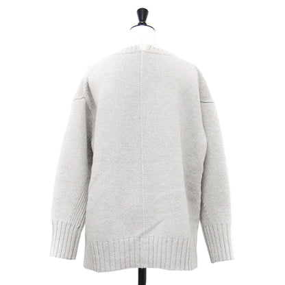 22秋冬 ラムカシミヤ クルーネック プルオーバー / ニット 長袖 クルーネック リブ スリット ウール