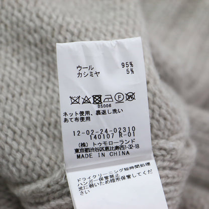 22秋冬 ラムカシミヤ クルーネック プルオーバー / ニット 長袖 クルーネック リブ スリット ウール