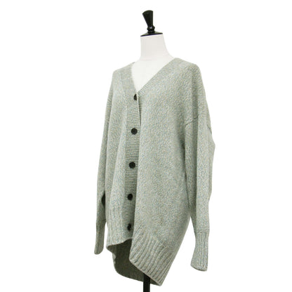 20秋冬 ジーロンラムズウール Vネック カーディガン / ニット 長袖 チュニック丈 ドロップショルダー ミドルゲージ