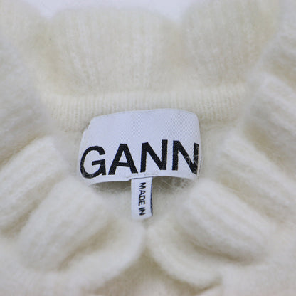 22秋冬 ハーフスリーブ フリルネック ニット / プルオーバー ハイネック リボン