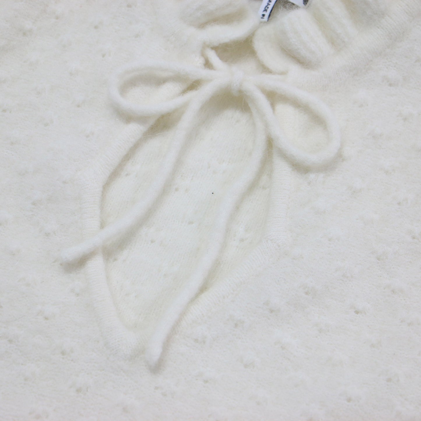 22秋冬 ハーフスリーブ フリルネック ニット / プルオーバー ハイネック リボン