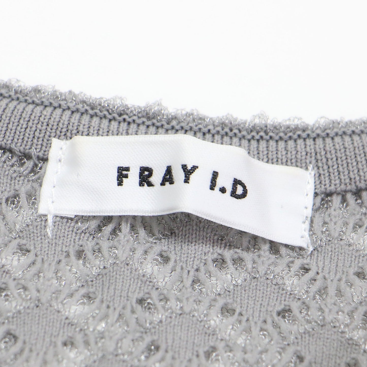 24春夏 ダブルジャガード ショートカーディガン / ニット 半袖 クルーネック リボン ラメ シアー