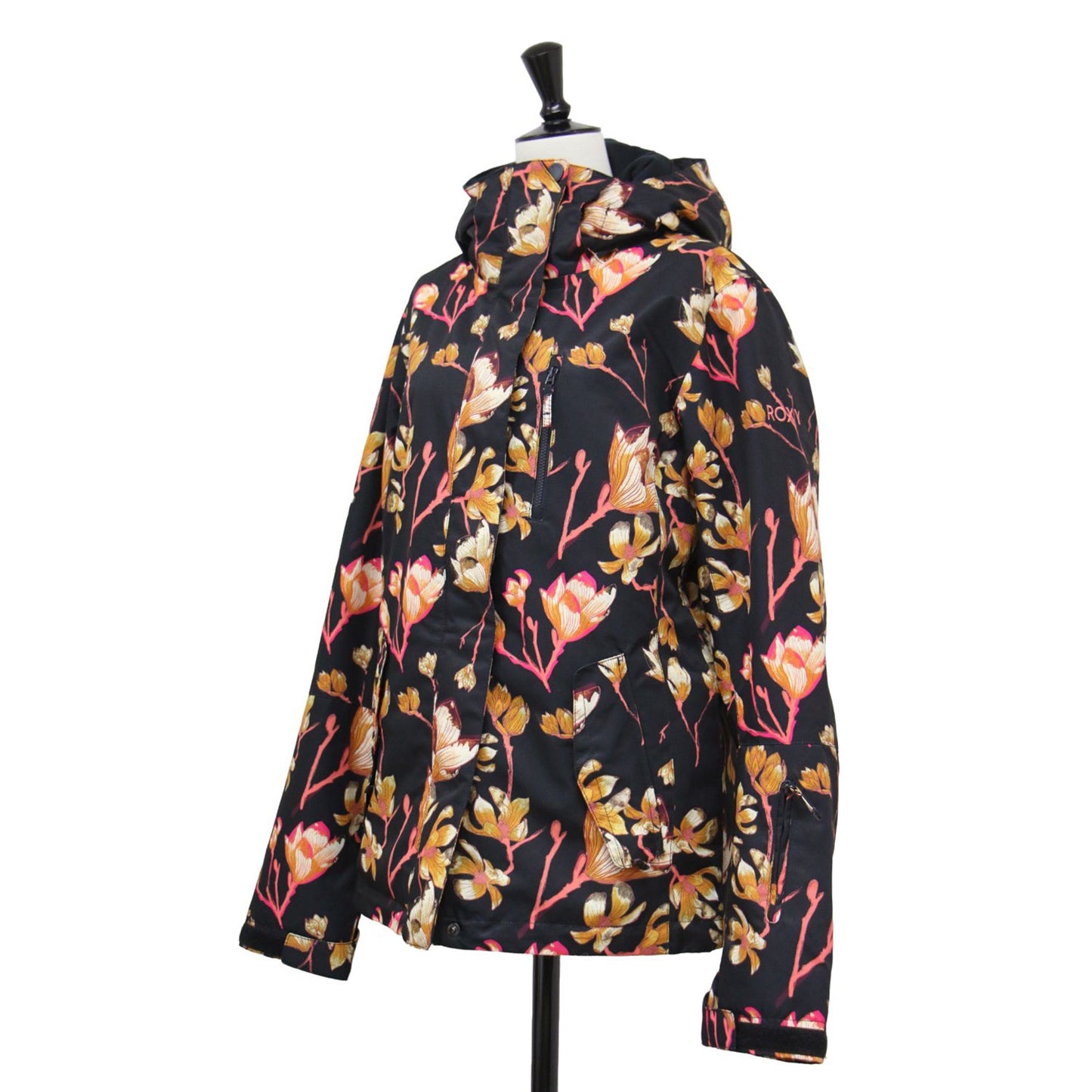 20秋冬 フード付き 総柄 スノージャケット / TORAH BRIGHT RX JETTY NP JK 長袖 ハイネック フラワープリント ロゴ 刺繍