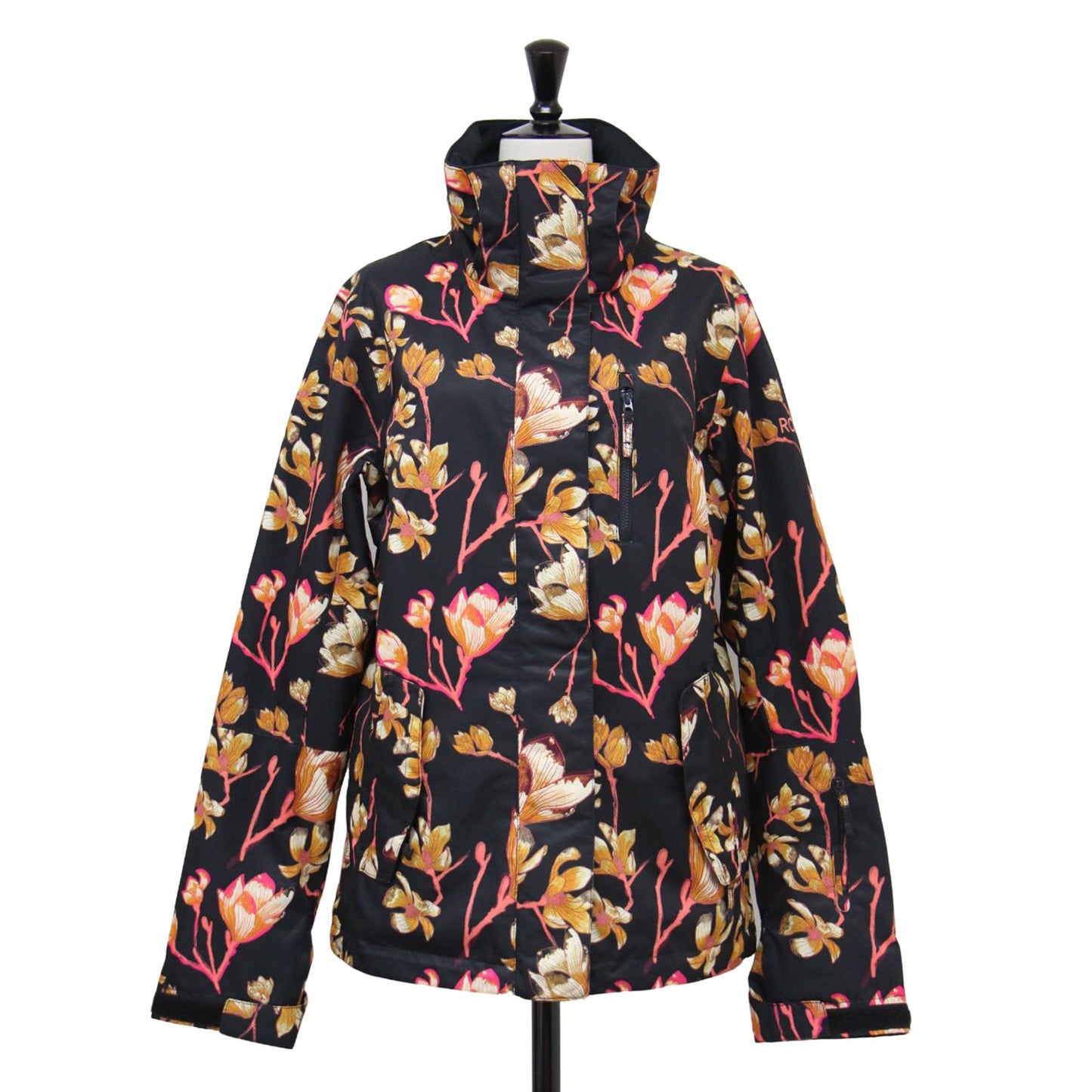 20秋冬 フード付き 総柄 スノージャケット / TORAH BRIGHT RX JETTY NP JK 長袖 ハイネック フラワープリント ロゴ 刺繍