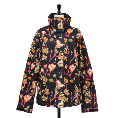 20秋冬 フード付き 総柄 スノージャケット / TORAH BRIGHT RX JETTY NP JK 長袖 ハイネック フラワープリント ロゴ 刺繍