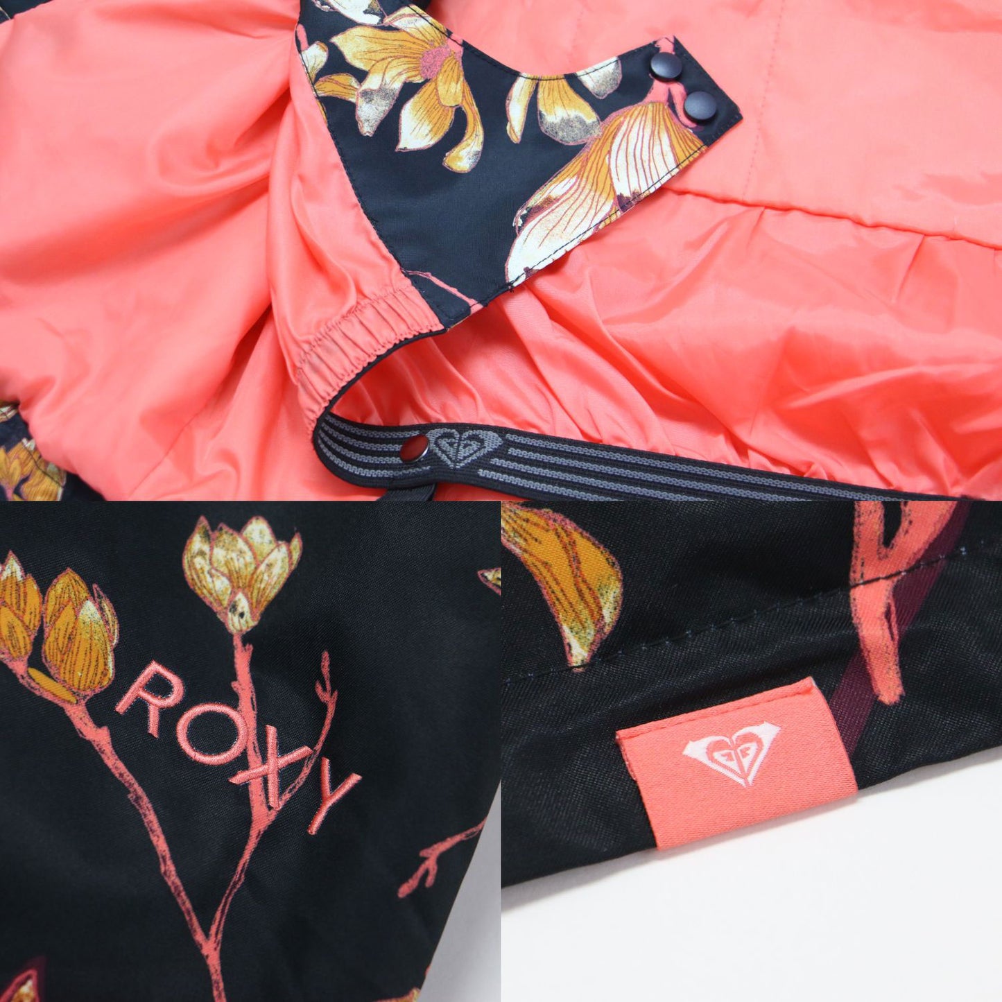 20秋冬 フード付き 総柄 スノージャケット / TORAH BRIGHT RX JETTY NP JK 長袖 ハイネック フラワープリント ロゴ 刺繍