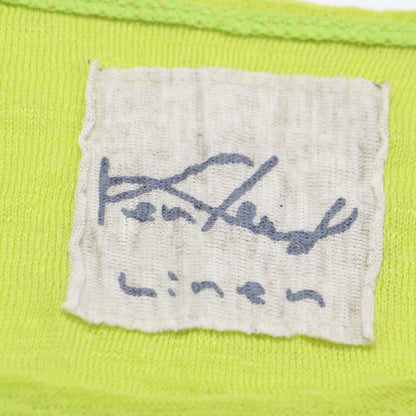 リネン コットン タンクトップ アンダーウェア / ニット プルオーバー ノースリーブ クルーネック