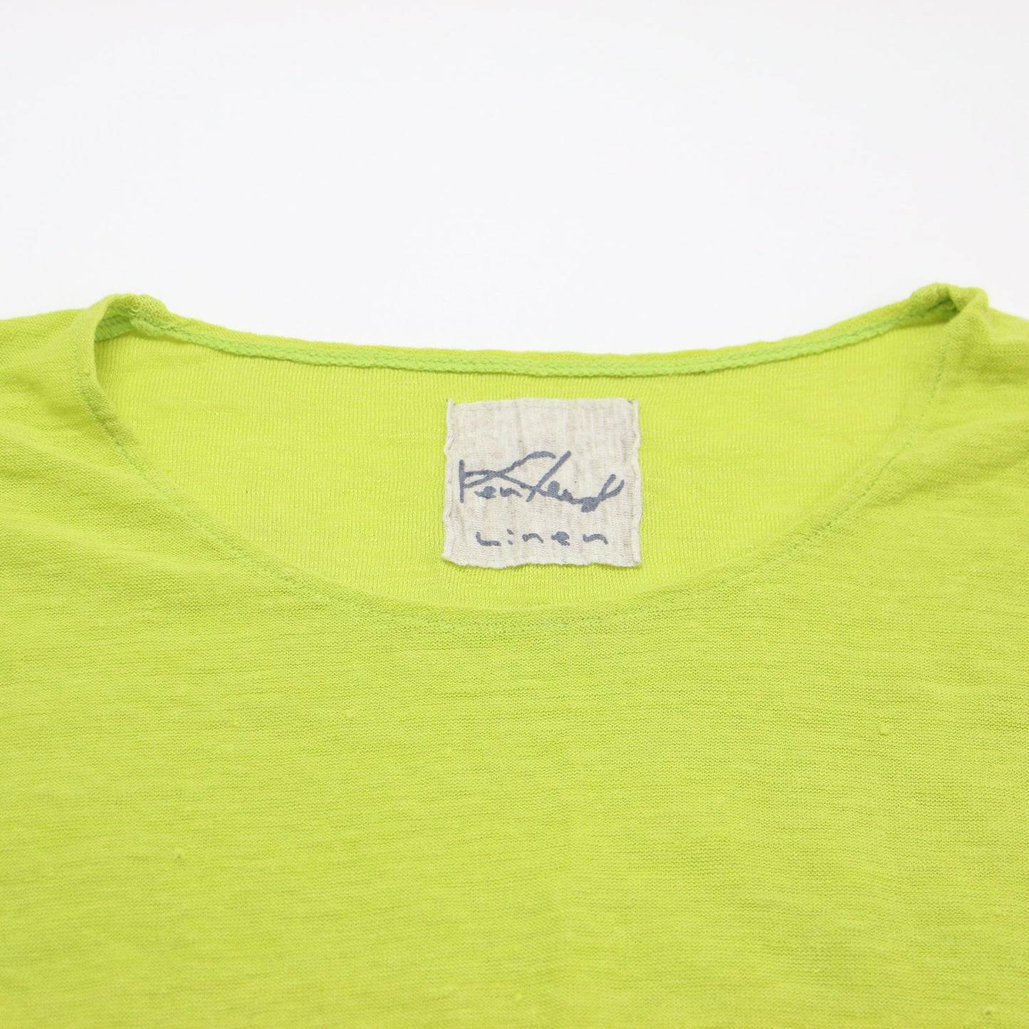 リネン コットン タンクトップ アンダーウェア / ニット プルオーバー ノースリーブ クルーネック