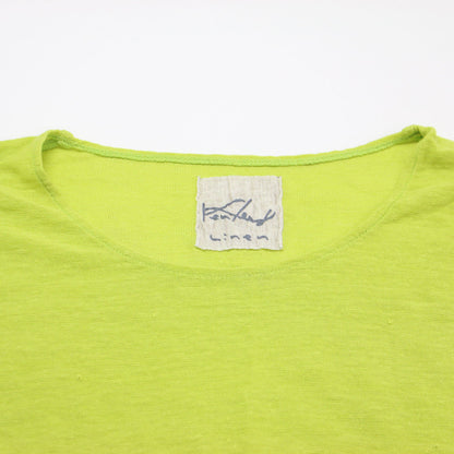 リネン コットン タンクトップ アンダーウェア / ニット プルオーバー ノースリーブ クルーネック