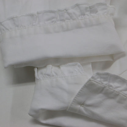 21秋冬 コットン フリル カラー シャツ / COTTON FRILL COLLAR SHIRT ブラウス 長袖 ボタンダウン 比翼ボタン ウォッシャブル