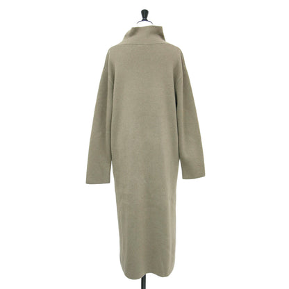 ハイネック ニットドレス / HIGH NECK KNIT DRESS ワンピース ラグランスリーブ 長袖 リブ Iライン ハイゲージ ウール