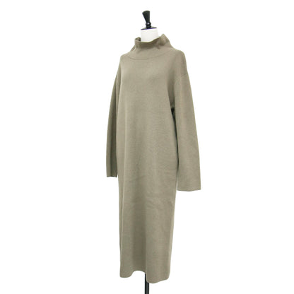 ハイネック ニットドレス / HIGH NECK KNIT DRESS ワンピース ラグランスリーブ 長袖 リブ Iライン ハイゲージ ウール