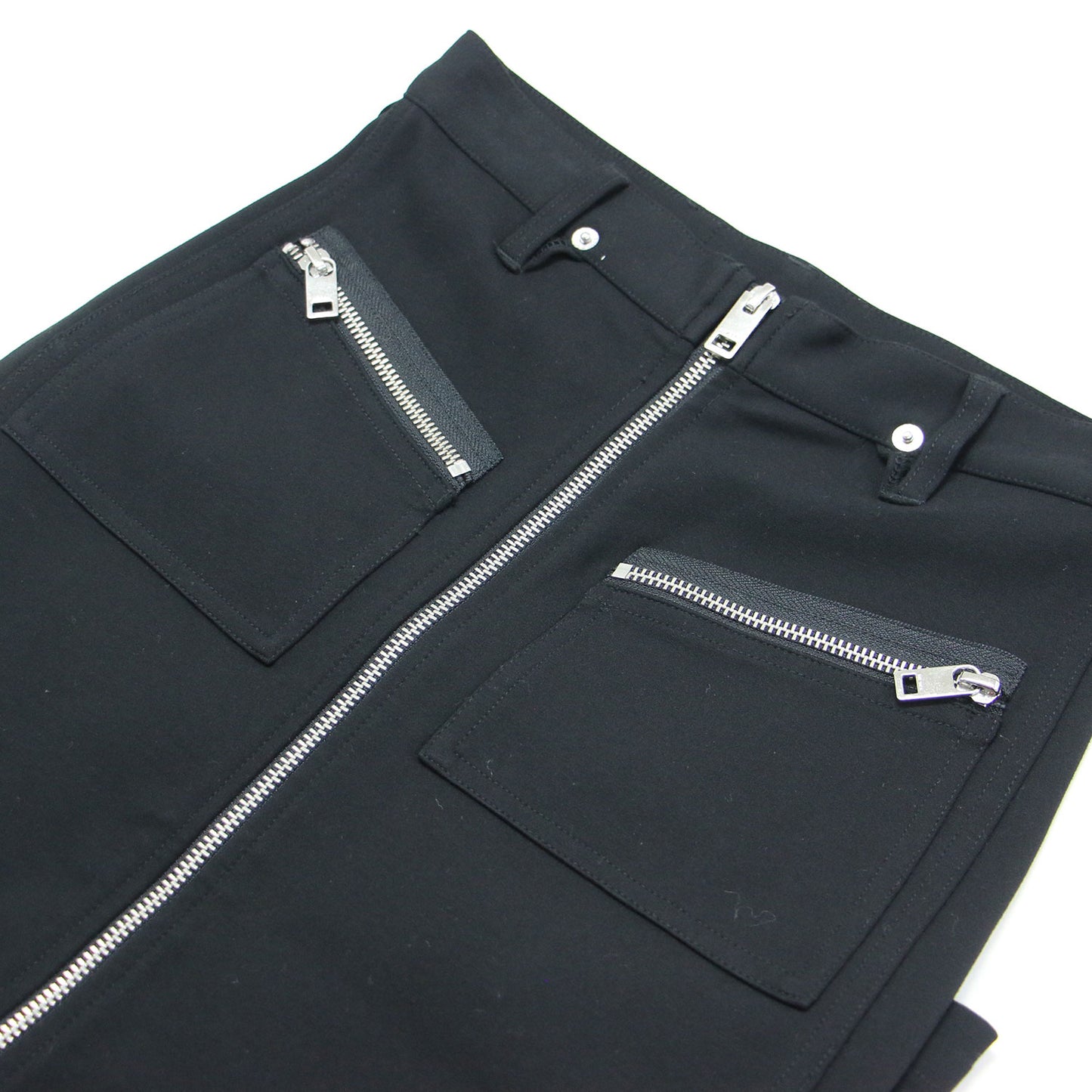 フロントジップ スリム タイトスカート / ペンシルスカート ロング丈 ストレート ストレッチ