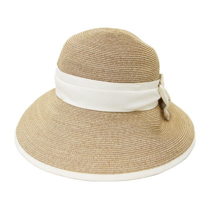 つば広 ストローハット / 帽子 リボン ラフィア