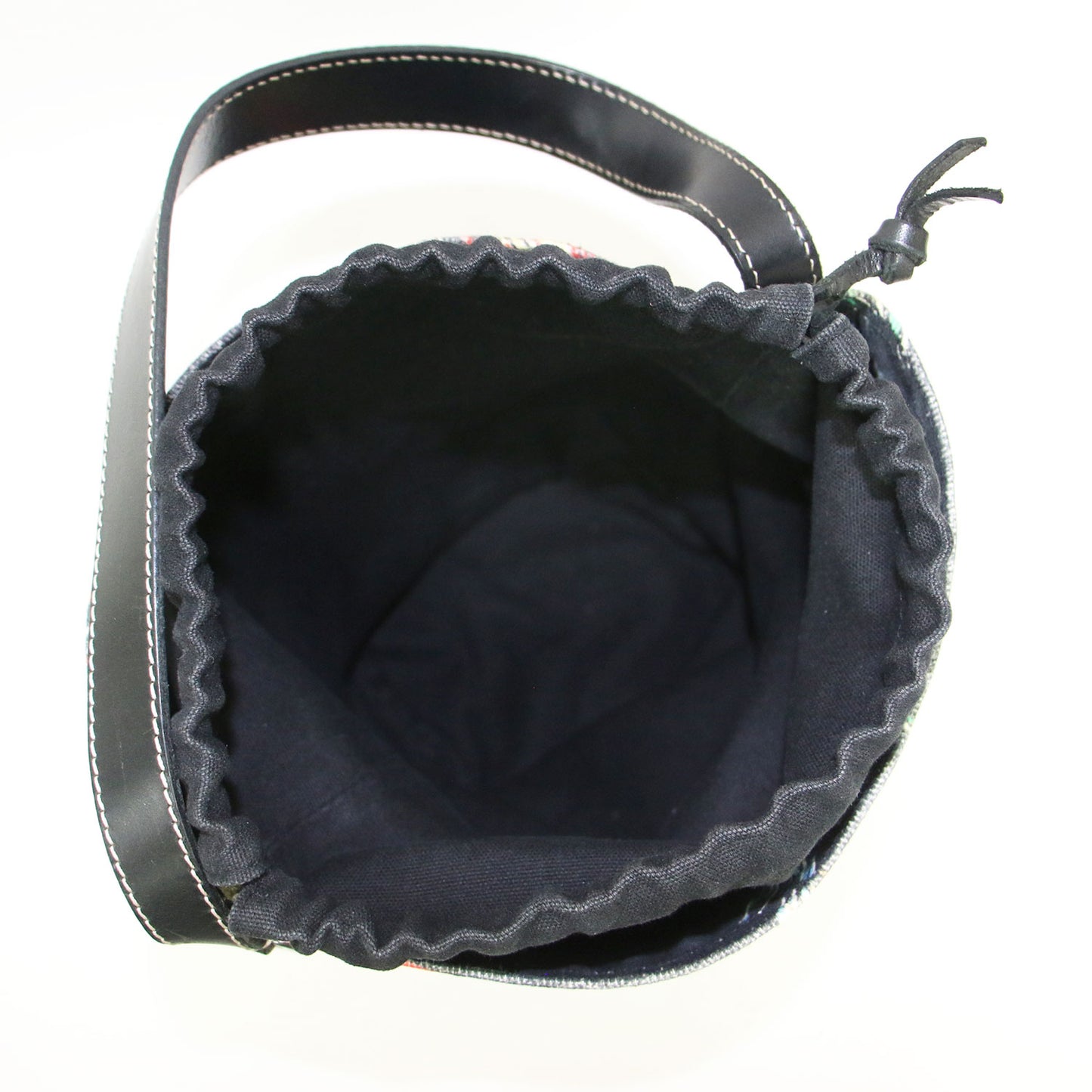 アロハ柄 キャンバス バケツバッグ / ハンドバッグ トート 巾着 総柄 肩掛け レザー