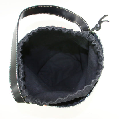 アロハ柄 キャンバス バケツバッグ / ハンドバッグ トート 巾着 総柄 肩掛け レザー