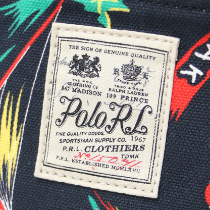 アロハ柄 キャンバス バケツバッグ / ハンドバッグ トート 巾着 総柄 肩掛け レザー