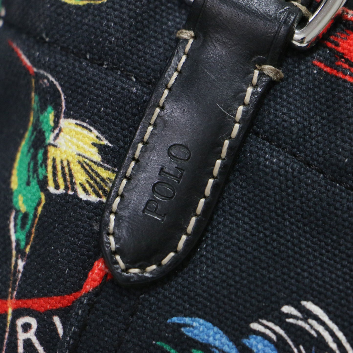 アロハ柄 キャンバス バケツバッグ / ハンドバッグ トート 巾着 総柄 肩掛け レザー