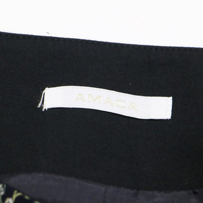 スプリングガーデン ラップ風 フレアスカート / ミモレ丈 Aライン 花柄 スリット