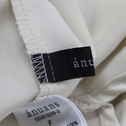 24秋冬 サテン ボウタイ ブラウス / プルオーバー 長袖 Vネック ワイドスリーブ スリット