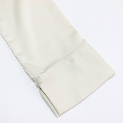 24秋冬 サテン ボウタイ ブラウス / プルオーバー 長袖 Vネック ワイドスリーブ スリット