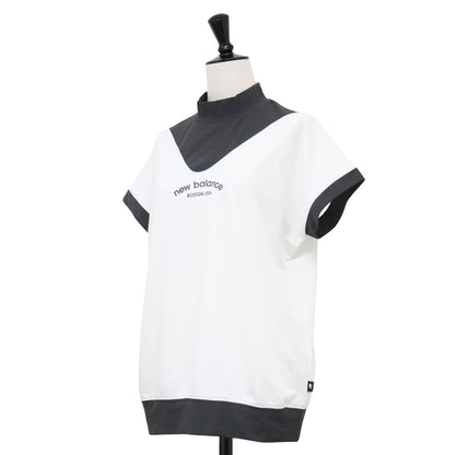 25春夏 フレンチスリーブ モックネック プルオーバー / golf カットソー バイカラー 吸汗速乾 ストレッチ ロゴ