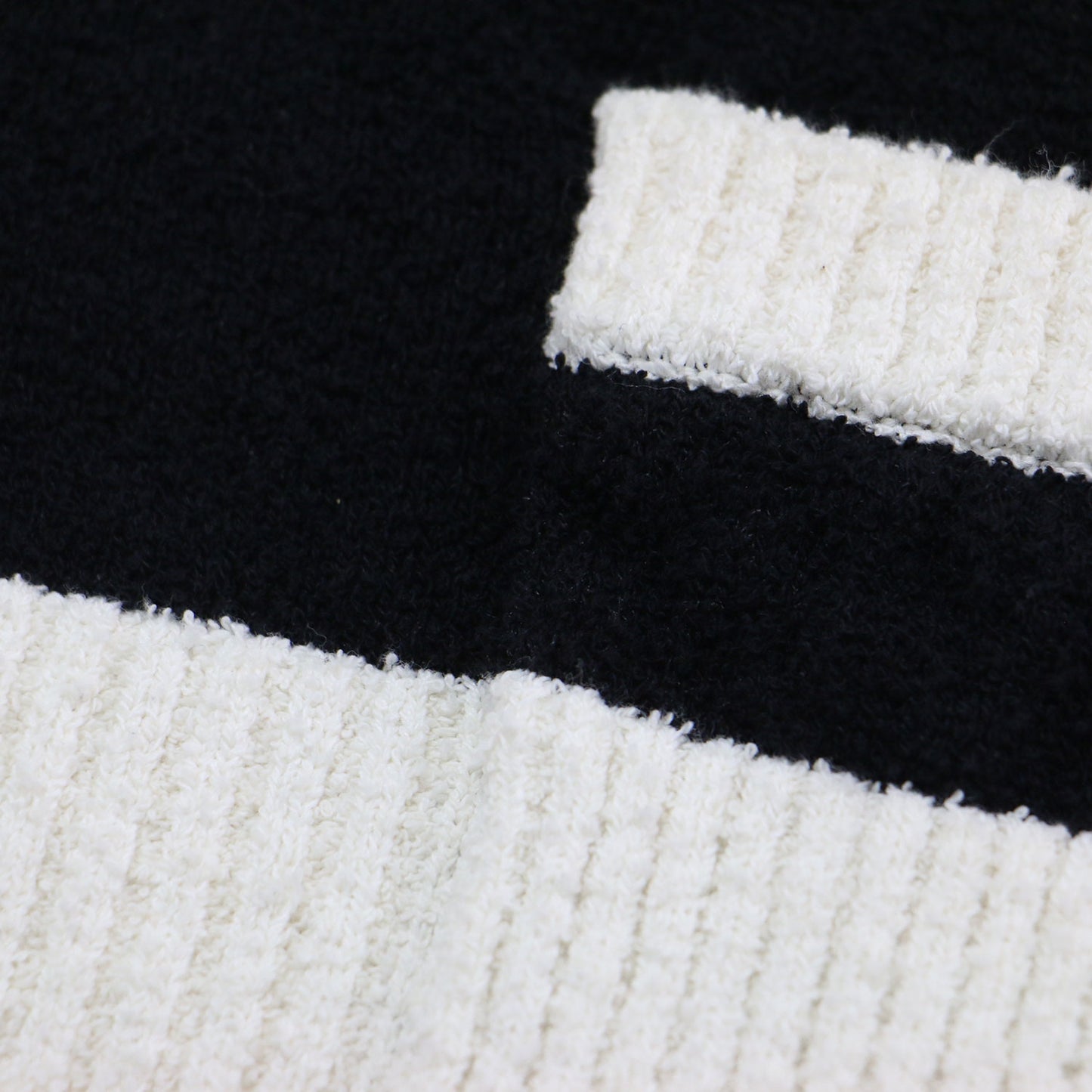 ブークレニット カーディガン / BI-COLOR CD BOUCLE 長袖 バイカラー パールボタン コットン