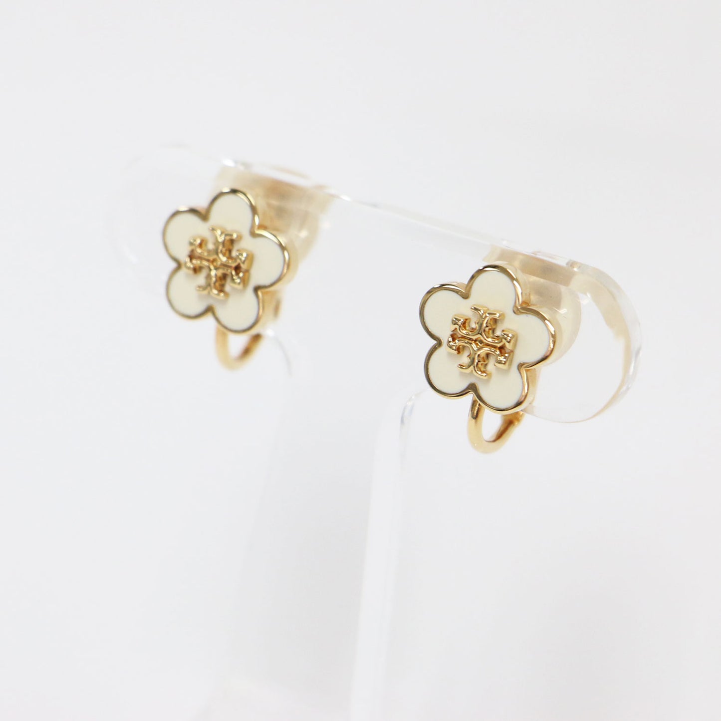 キラ エナメル フラワー クリップオンイヤリング / 両耳用 ニッケルフリー