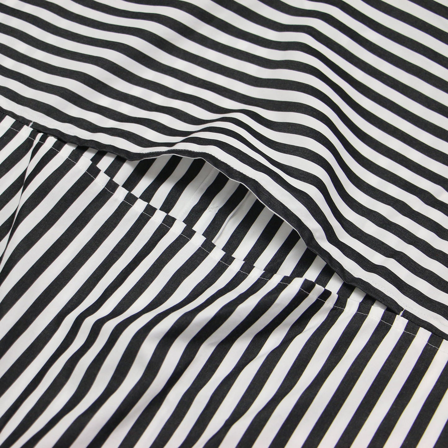 24春夏 タイプライター バック 開き シャツ / ブラウス 半袖 スリット ストライプ