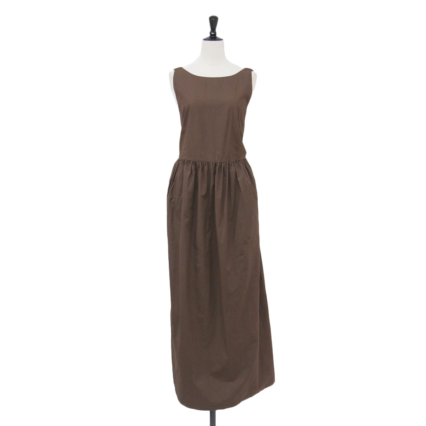 24春夏 ギャザー ロングワンピース / MARLENE DRESS サロペット ノースリーブ フレア コットン