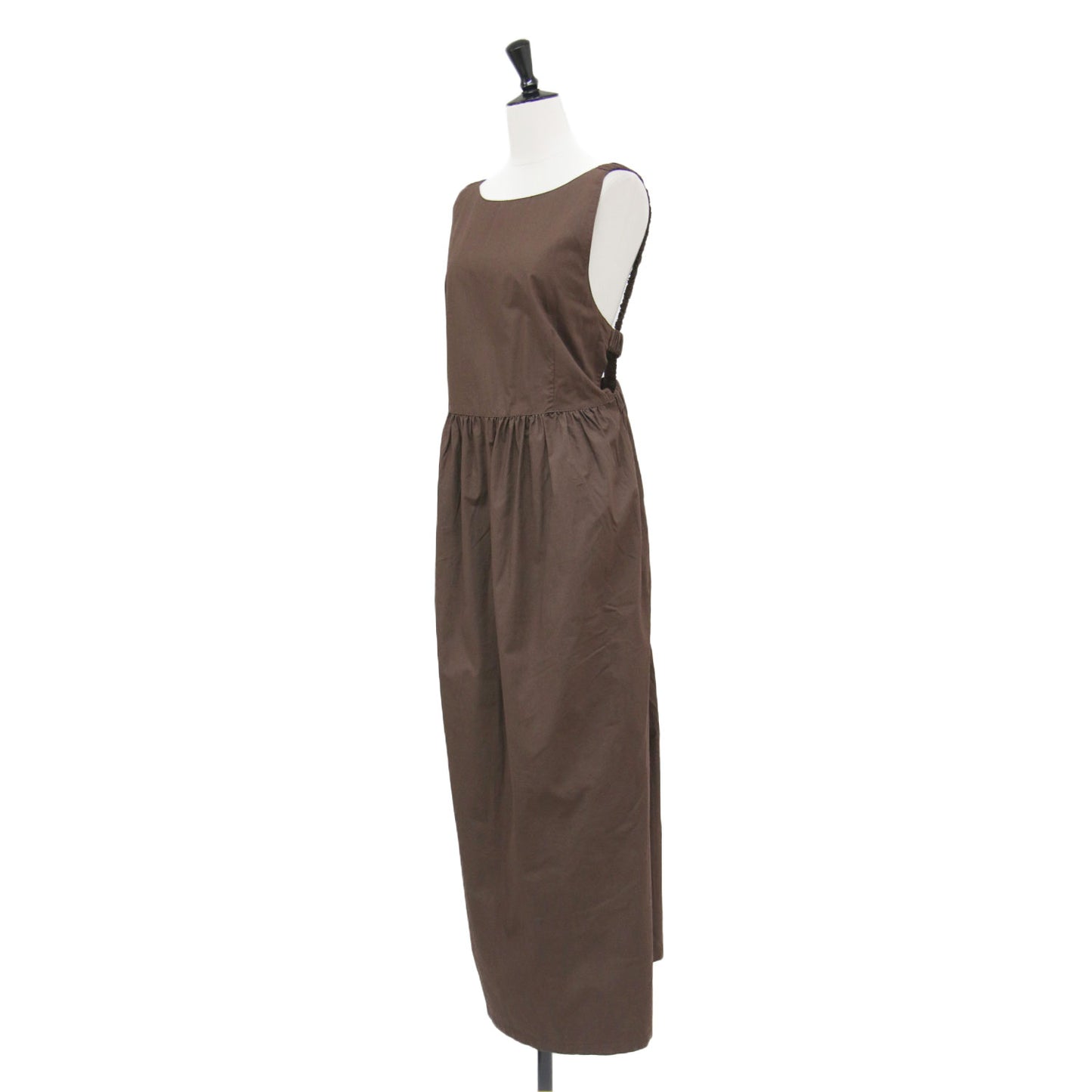 24春夏 ギャザー ロングワンピース / MARLENE DRESS サロペット ノースリーブ フレア コットン