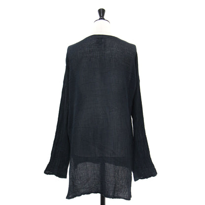 × LES ATELIERS FRANCAIS DE CONFECTION 別注 23春夏 ヘンリーネック シャツ / SP HENLY NECK L/SL ブラウス 長袖 シェルボタン コットン