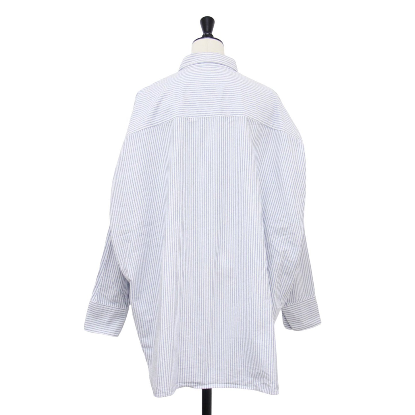 オックスフォード シャツ/ Light Oxford Long 長袖 チュニック丈 オーバーサイズ ストライプ スリット ワンウォッシュ加工