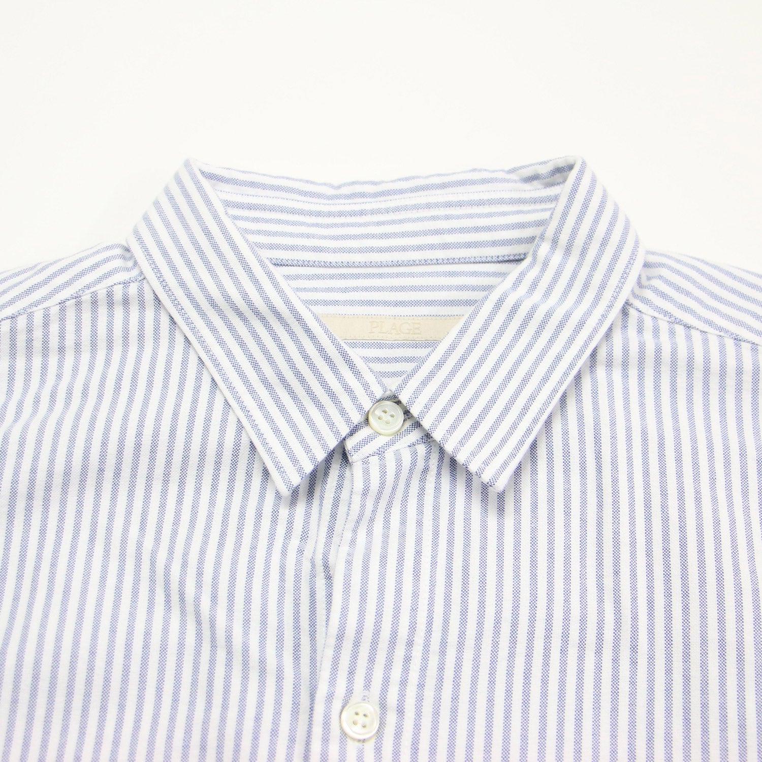 Plage プラージュ シャツ サックス サイズ:FREE | オックスフォード シャツ | Light Oxford Long | チュニック丈 オーバーサイズ ストライプ スリット ワンウォッシュ加工 | トップス ブラウス 長袖【レディース】【中古】【K4633】 オックスフォード シャツ/ Light Oxford Long 長袖 チュニック丈