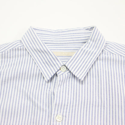 オックスフォード シャツ/ Light Oxford Long 長袖 チュニック丈 オーバーサイズ ストライプ スリット ワンウォッシュ加工