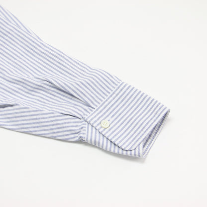 オックスフォード シャツ/ Light Oxford Long 長袖 チュニック丈 オーバーサイズ ストライプ スリット ワンウォッシュ加工