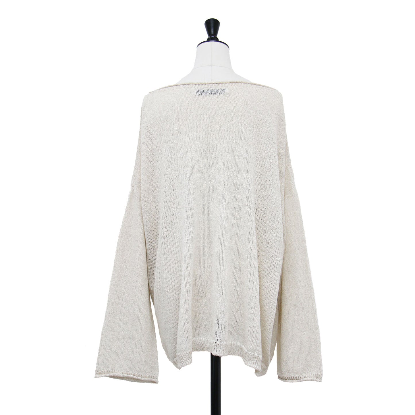 24春夏 ウォッシャブル ニュアンス ワイド プルオーバー / ニット 長袖 チュニック丈 ボートネック